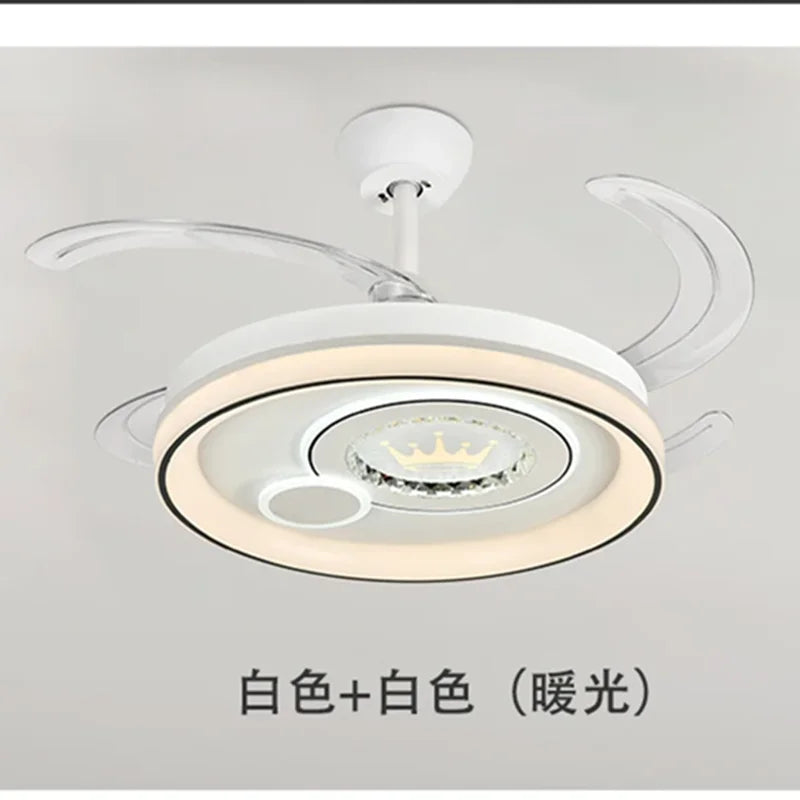 Dimmable Smart Bedroom Ceiling Fan Light with Remote Control