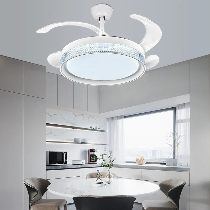 42/48inch Invisible Chandelier Ceiling Fan with LED Light in Multiple Colors