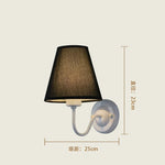 Fabric Lampshade Wall Sconce with LED Bulb for Home Decoration