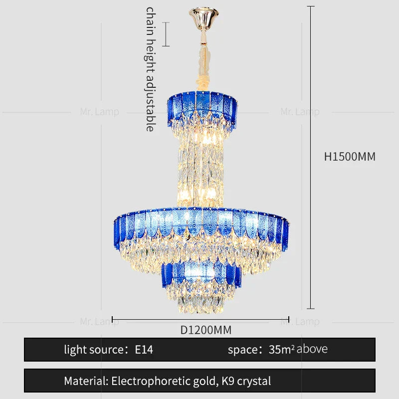 Crystal Chandelier: Postmodern Multi-layer Luxury for Living Room, Hotel Lobby, and Villa