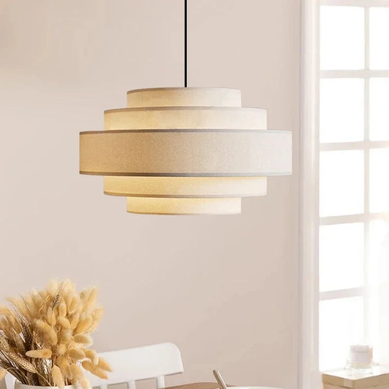 Minimalist Fabric Pendant Chandelier for Bedroom and Bar - LED Ceiling Lamp