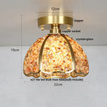 Copper Canopy LED Ceiling Light Glass Crystal Nordic Modern Decor for Home