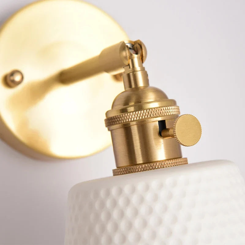 Ceramic LED Wall Sconce Light with Pull Chain Switch