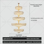 Luxury Crystal Chandelier for Duplex Villa Staircase and Living Room