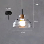 Clear Glass Pendant Lamp with LED Lights for Home Decor
