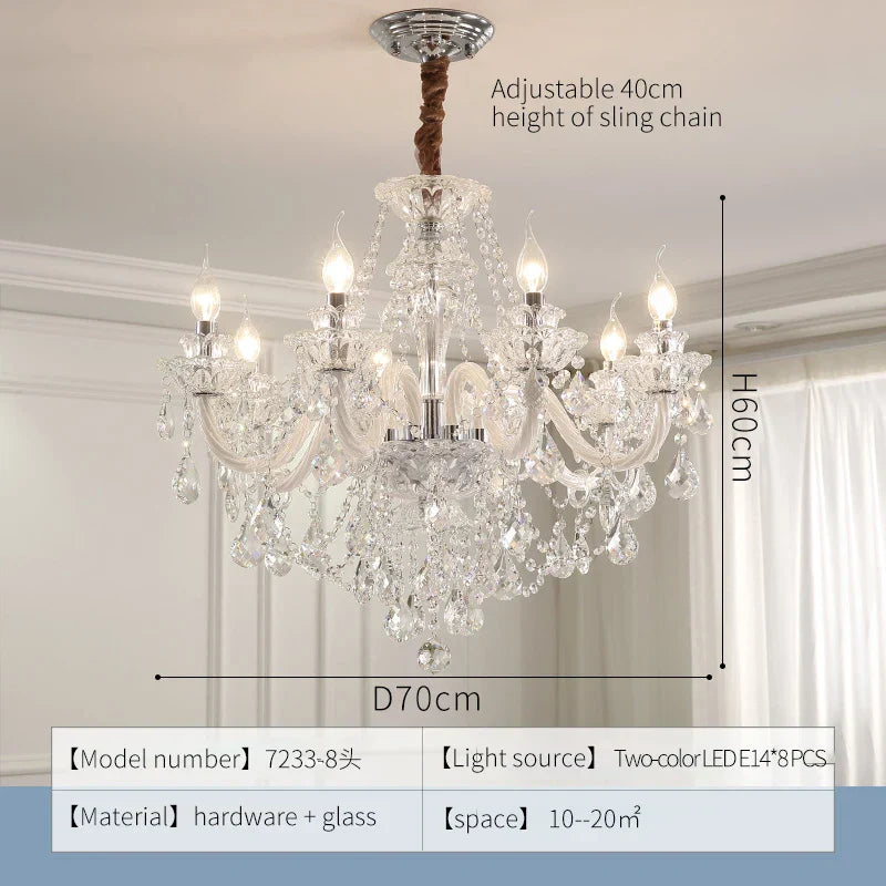 Elegant LED Crystal Chandelier for Home Décor and Romantic Ambiance