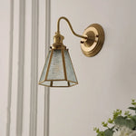 Blue Flower Glass LED Wall Sconce Vintage Style Stair Lights