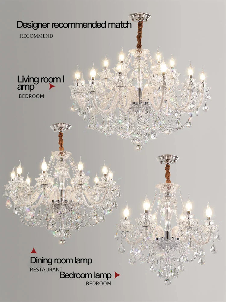 Elegant LED Crystal Chandelier for Home Décor and Romantic Ambiance