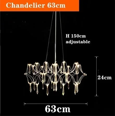 Starry Crystal Chandelier Ceiling Light Luxury Modern Living Room Bedroom Restaurant