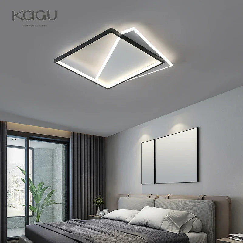 Modern LED Ceiling Lights Bedroom Study Living Room Indoor Round Square Lamp