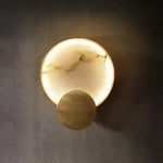 Round Marble LED Wall Lights Gold Metal Surface Mount Atmosphere Lamp