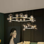 Branching Bubbles Chandelier in Black and Gold for Modern Dining Room