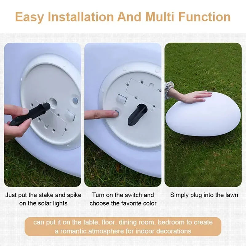 Solar Stone Light: Waterproof LED Lamp for Outdoor Patio, Yard, Garden, Lawn
