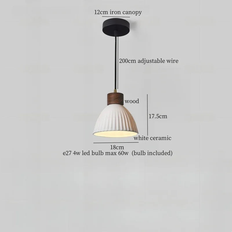 Nordic White Ceramic LED Pendant Light for Modern Living Spaces