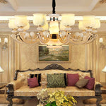Natural Afghan Jade Villa Chandelier: High-Grade Living Room Lamp for Luxurious Atmosphere