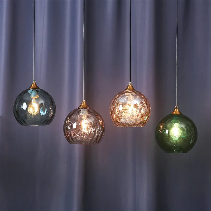 Glass Ball Pendant LED Chandelier for Bedroom Dining Room Kitchen