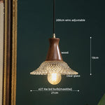 Wood Ceramic LED Pendant Chandelier for Dining Room Bedroom Kitchen Lighting