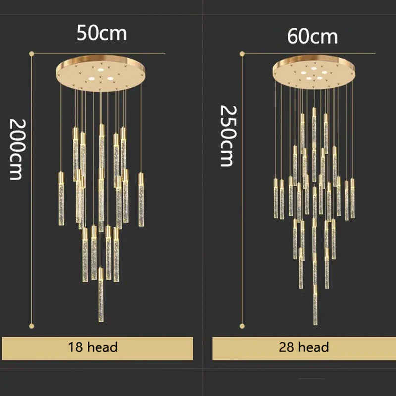 Nordic Home Stair Chandelier Living Dining Pendant Ceiling Indoor Lighting