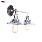 Silver Vintage LED Wall Light 2 Heads Industrial Loft Living Room Bathroom Stair Lamp