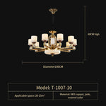 All Copper Jade Chandelier, Modern Chinese Style for Living Room, Bedroom, Dining Room.