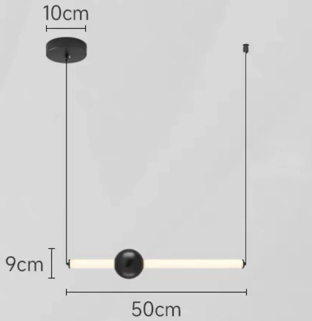 Glass Rod Pendant Light - Modern Long Hanging Lamp for Living Room, Bedroom & Shop