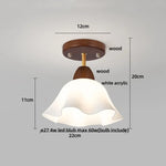 White Glass LED Ceiling Lamp Modern Living Room Bedroom Light