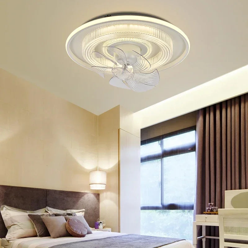 Dimmable LED Fan Lights Ceiling Lamp with Remote Control for Bedroom Living Room
