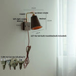 Walnut Wood LED Wall Sconce, Copper Toggle Switch, Vintage Loft Style