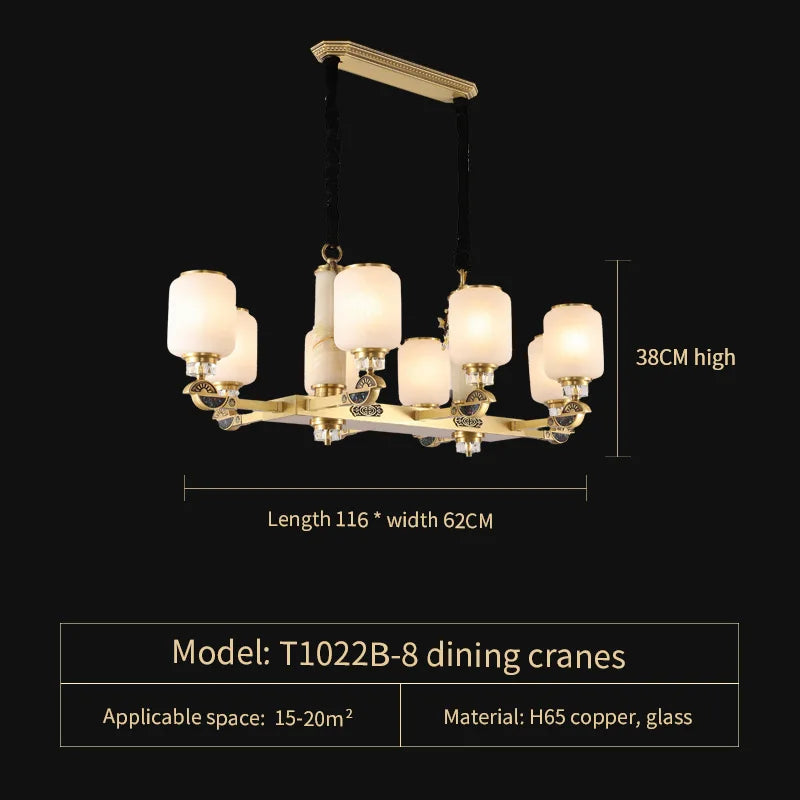 Luxe Jade Chandelier for Living Room, Villa, and Duplex Hall
