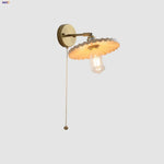 Ash Wood LED Wall Lights Living Room Porch Stair Nordic Modern Up Down Rotate Pull Chain Switch Bedside Lamp