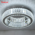 Big Crystal Round LED Chandelier Dimmable Ceiling Light with Remote