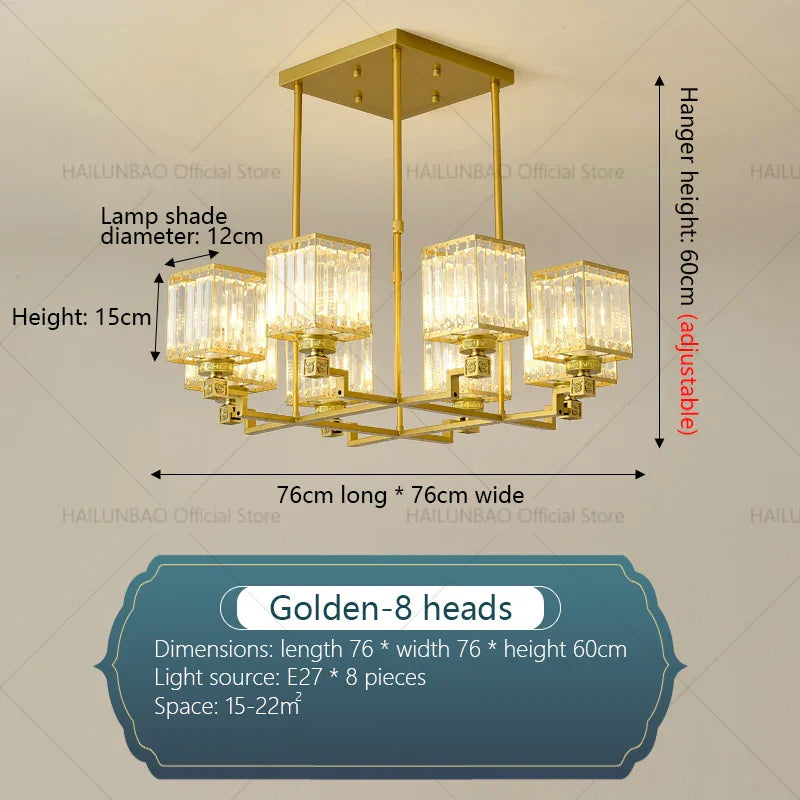 Crystal Chandelier: Modern Light Luxury for Living Room, Bedroom, Restaurant, Villa, Hotel