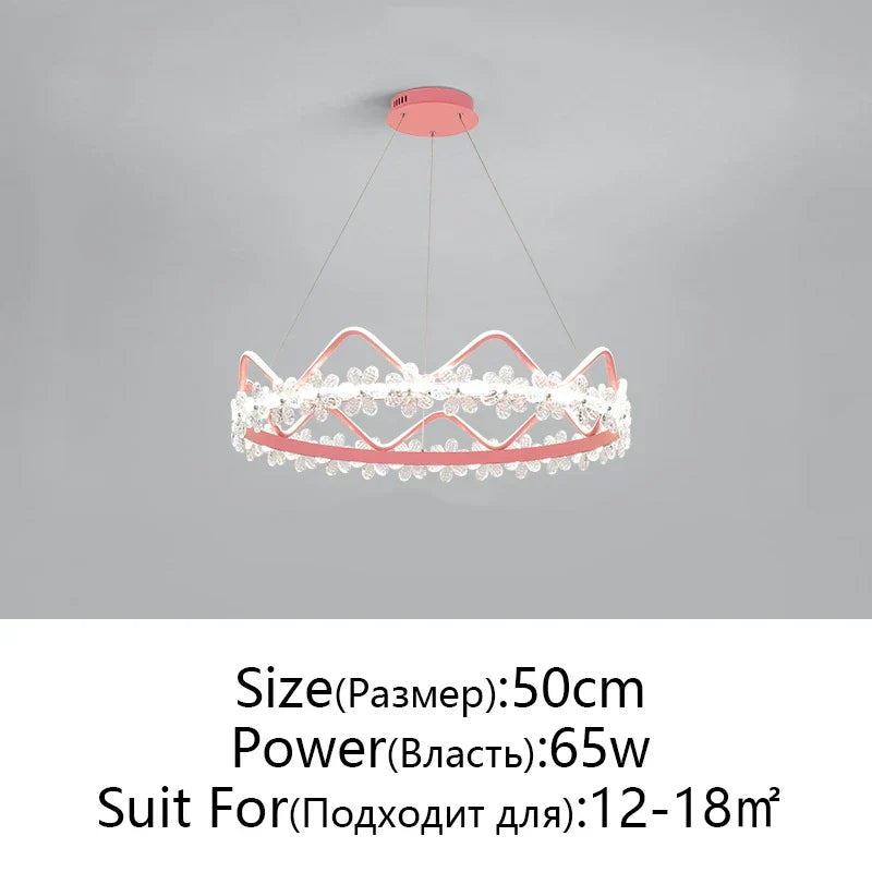 Crystal Flower Ring Chandelier for Modern Living and Bedroom
