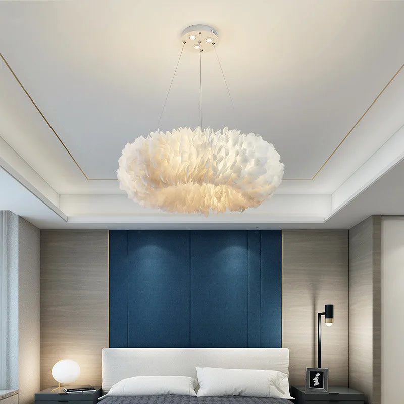 Nordic Feather Pendant Lamps for Bedroom and Home Decor Lighting