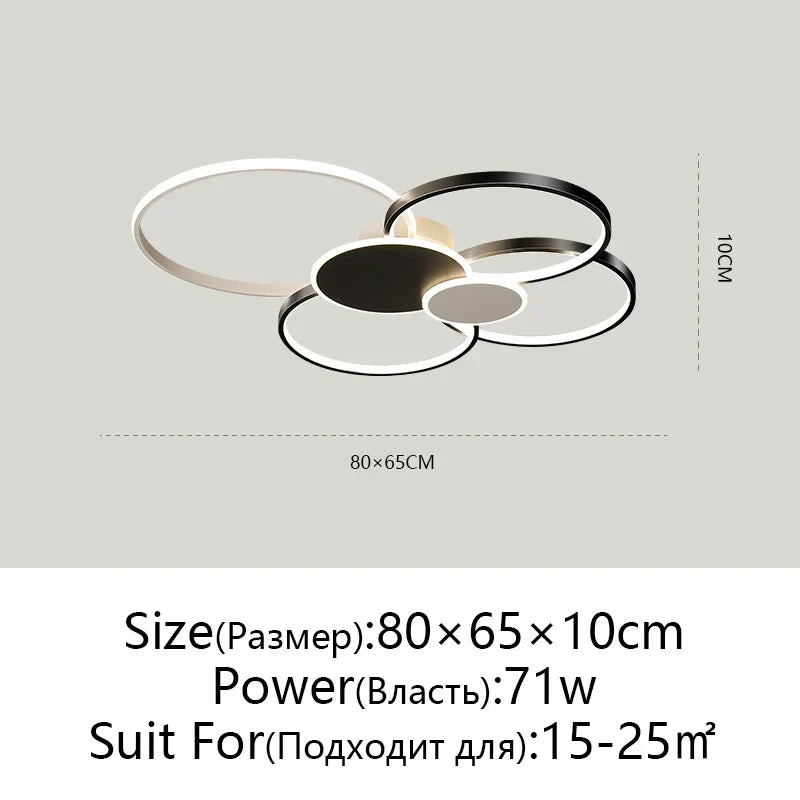 Modern LED Chandelier with Remote Control for Living Room & Bedroom Lighting