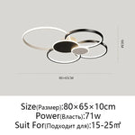 Modern LED Chandelier with Remote Control for Living Room & Bedroom Lighting