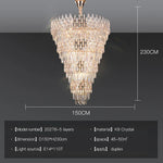 Crystal LED Chandelier | Long Stairway Villa Light | Modern Luxury Post Lamp