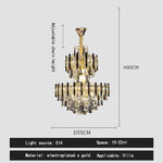 Crystal Loft Chandelier: Modern Luxury Pendant Light for Living Room or Hotel Lobby