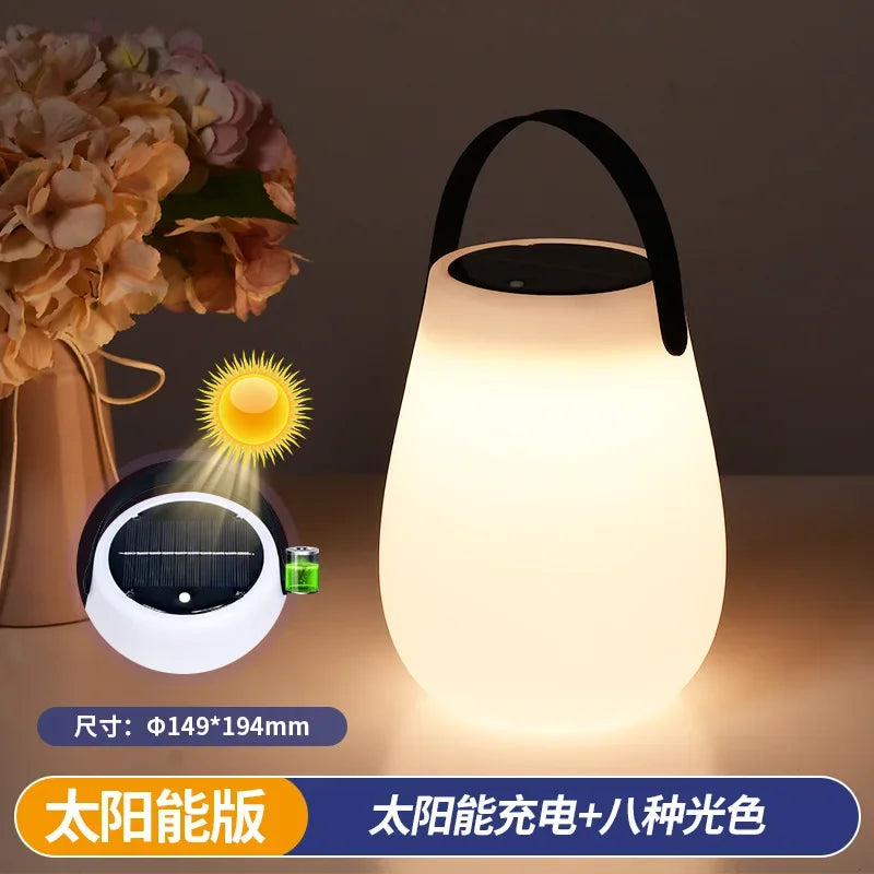 Solar Powered LED Tabletop Lantern with USB Rechargeable Battery