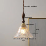 Wood Copper LED Pendant Light - Nordic Hanging Lamp for Bedroom Dining Hallway