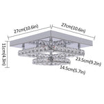LED Crystal Chandelier Mirror Rings Ceiling Light for Home Décor