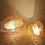 Bamboo Wave Pendant Lights - Handmade Rattan Shade for Indoor House Lighting