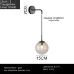 Nordic Brass Glass Wall Sconce: Elegant Living Room Bedside Lighting