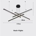 Modern Gold Black Led Pendant Lights, Dimmable, L80cm, Aluminium, Dining Room Hanging Lamp
