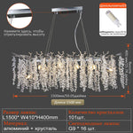 Grape Crystal Chandelier Silver Gold LED Tree Branch Luxury Lighting