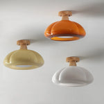 Pumpkin Glass LED Ceiling Light Fixture for Modern Home Lighting