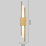 Gold Tube Wall Sconce Iron Acrylic Modern Bedroom Living Room Lamps
