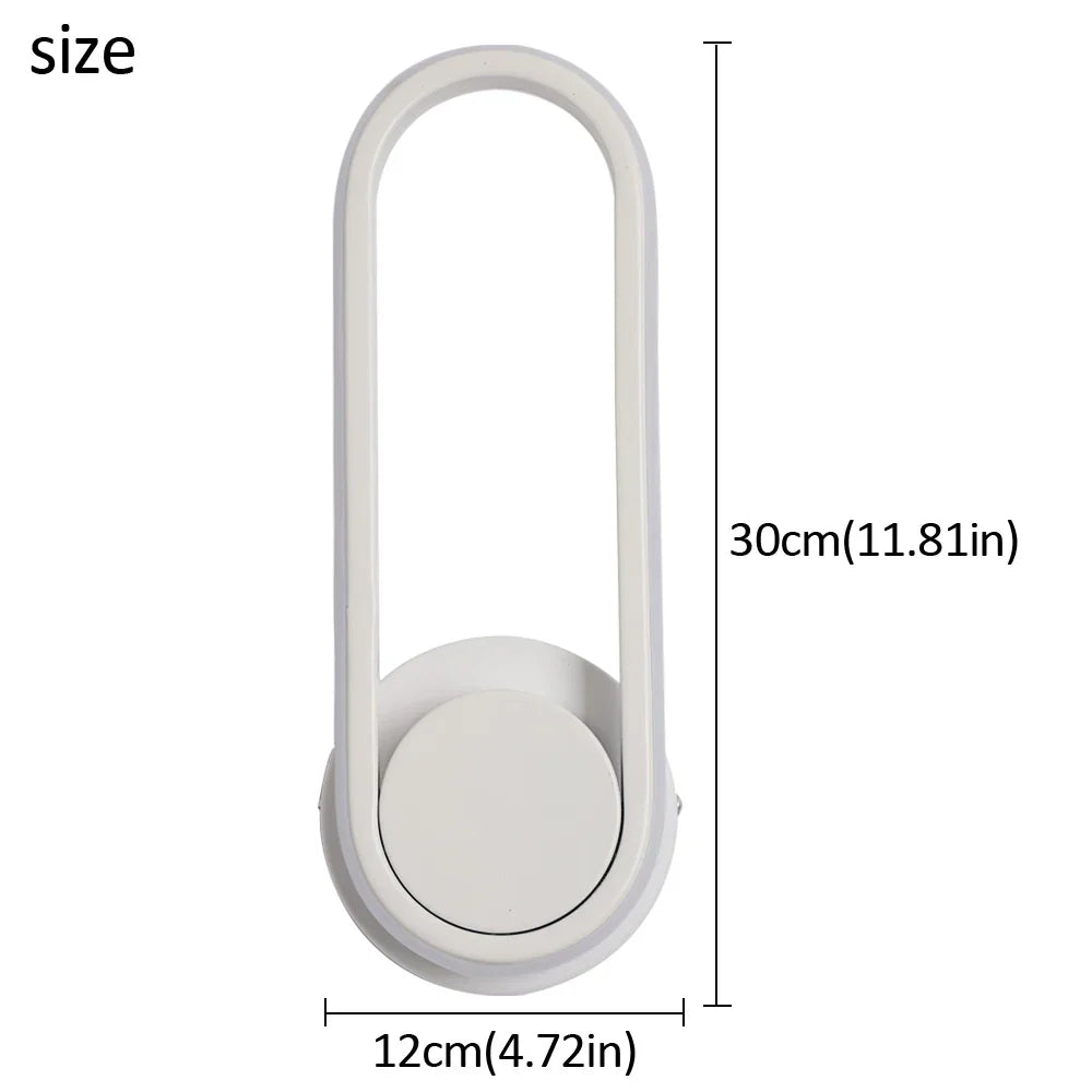 Modern White LED Wall Sconce Rotational Light Fixture for Bedroom Living Room