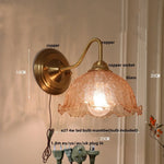 Amber Glass Wall Sconce Vintage Loft LED Vanity Light Fixture