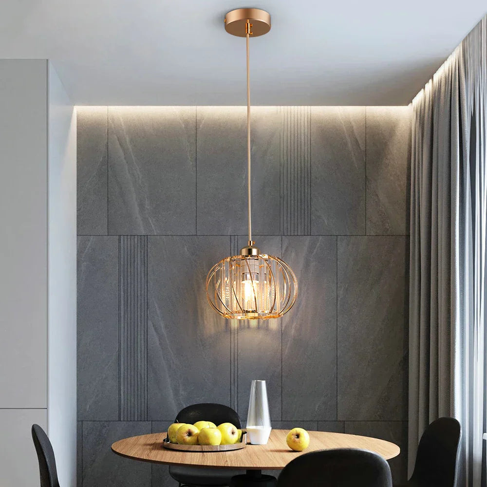 Crystal Chandelier Lantern Pendant Light Fixture for Modern Home Décor